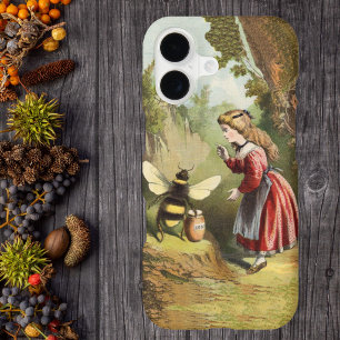 Pot de miel de fille victorienne abeille vintage f