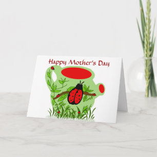 Pot de thé d'insecte de Madame, carte heureuse du