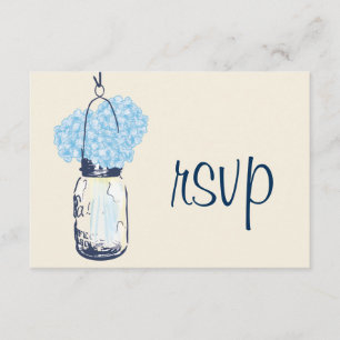 Pot d'hortensia et de maçon épousant RSVP