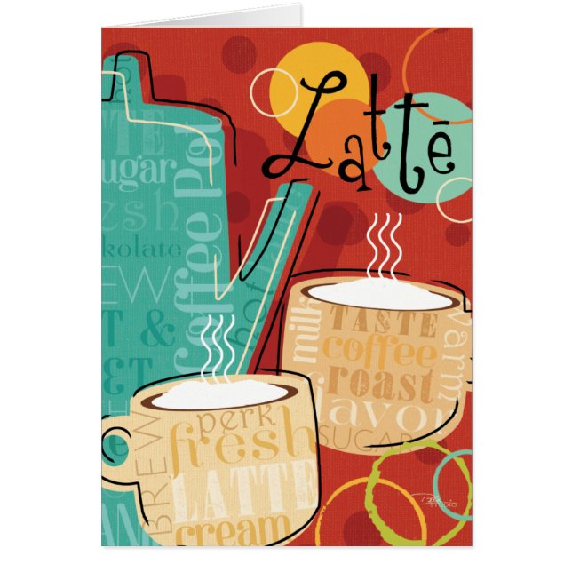 Pot et tasses décoratifs de Latte (Devant)