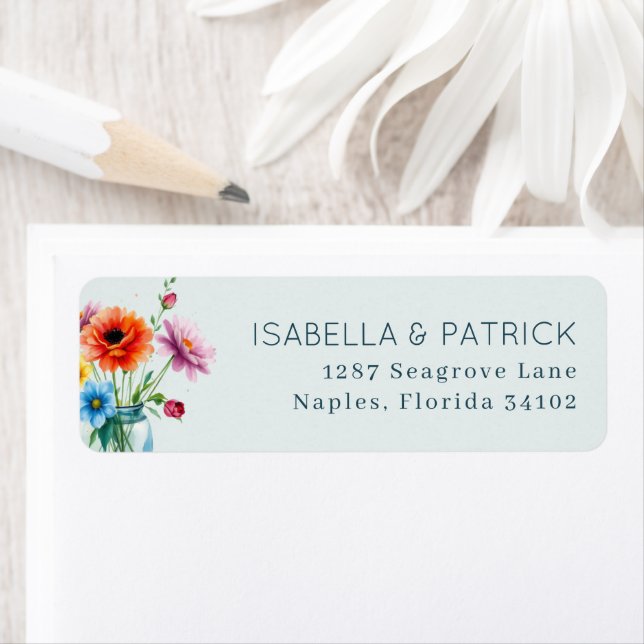 Pot floral aquarelle joyeux (En situation)