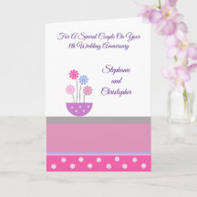 Pot Flowers Personalised 8th Wedding Anniversary