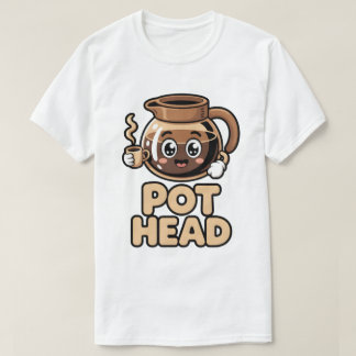 Pot Head Cute Kawaii Cafe Funny Coffee Lover Gift T-Shirt