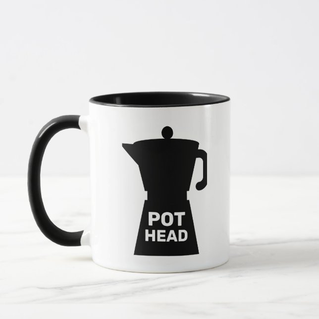 POT HEAD FUNNY CAFÉ MUG (Gauche)