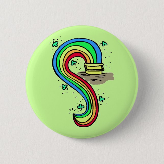 Pot O' Gold Rainbow Button (Front)