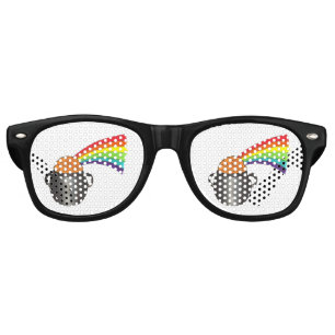 Pot o' Gold Rainbow St. Patrick's Day Party Favour Retro Sunglasses