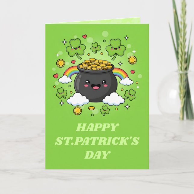 Pot O’ Happiness St. Patrick’s Day Card (Front)