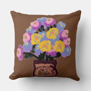 Pot of Flowers Throw Pillow