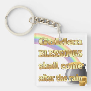 Pot of Gold at the End of the Rainbow Keychain