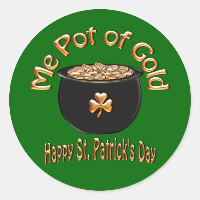 Pot of Gold for Saint Patrick’s Day Classic Round Sticker (Front)