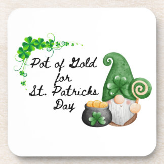 Pot of Gold for St Patricks Day on a  Coaster