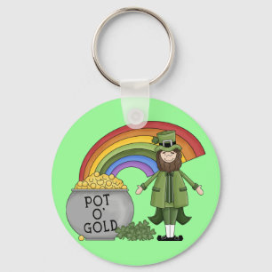 Pot of Gold Leprechaun Keychain