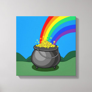Pot of Gold & Rainbow Canvas Print