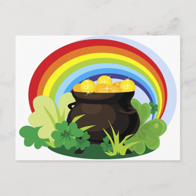 Pot Of Gold St. Patrick's Day Gift Postcard (Front)