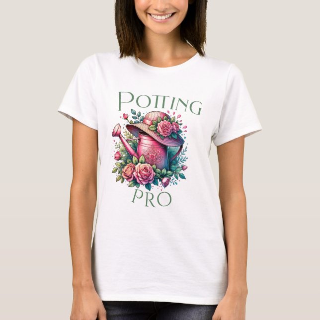 Pot Pro Pink Watering Can Jardin T-shirt blanc (Devant)