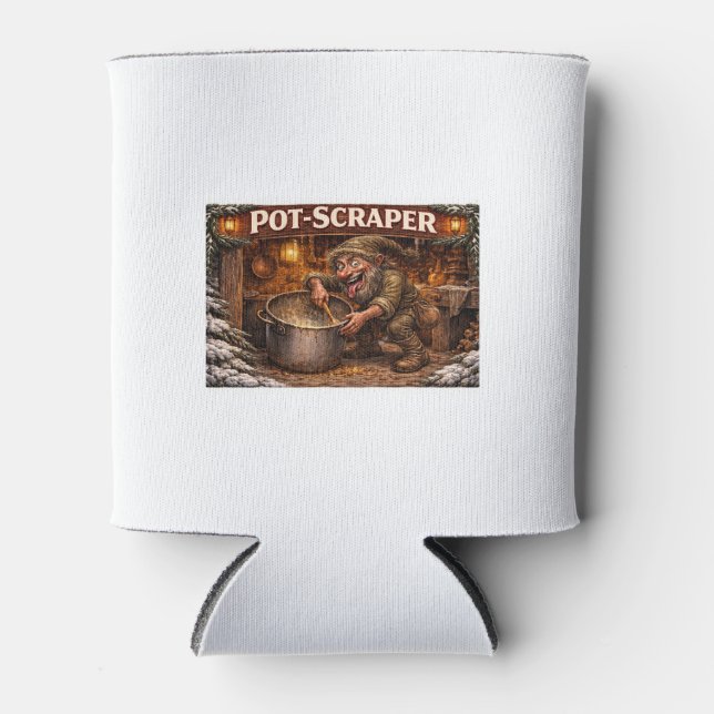 Pot Scraper Icelandic Yule Lad  Can Cooler (Front)