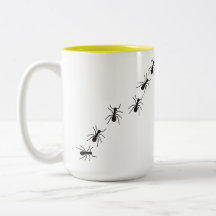Pot with fun ants' stamps.
