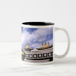Potala Palace inside with steeples at the home Two-Tone Coffee Mug