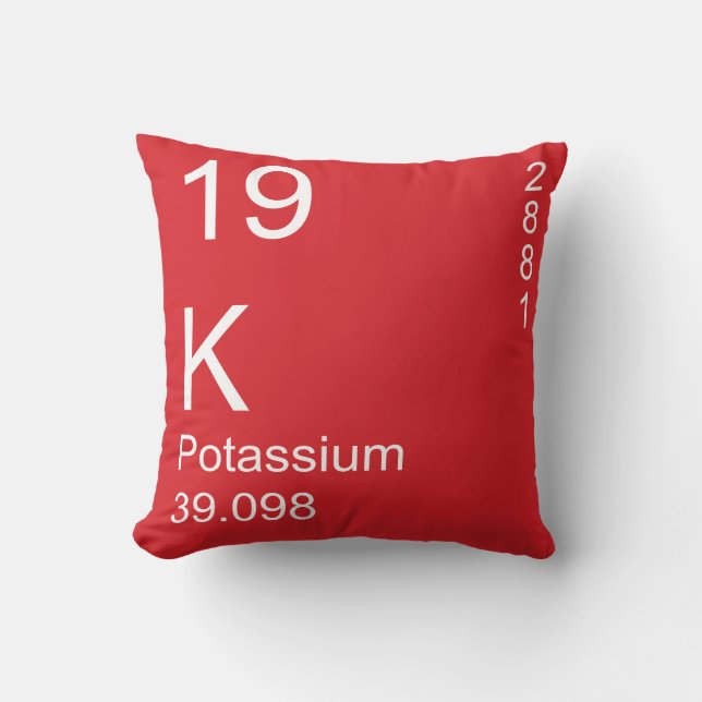 Potassium Throw Pillow (Front)