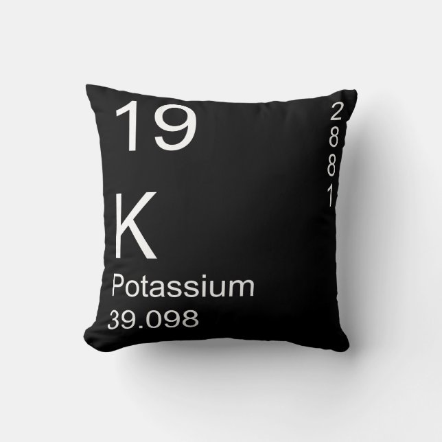 Potassium Throw Pillow (Front)
