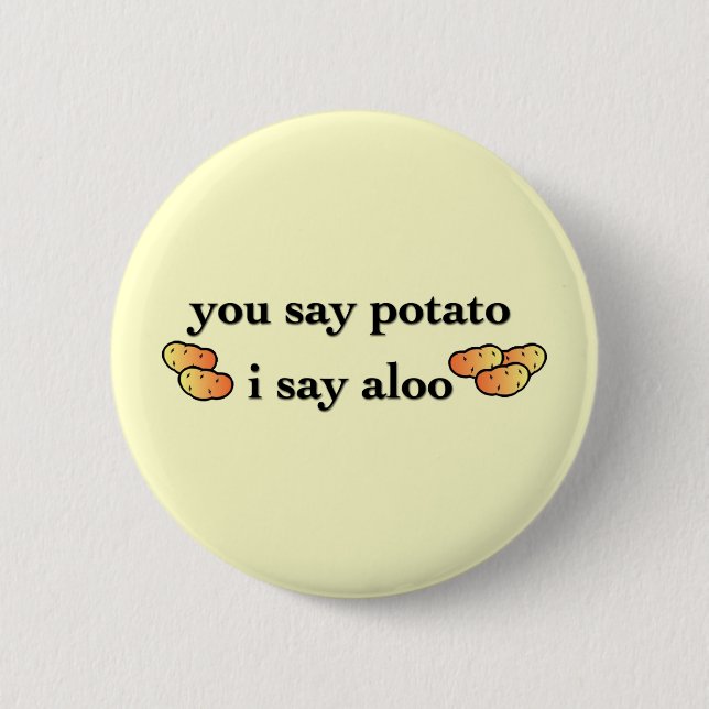 Potato Aloo 2 Inch Round Button (Front)