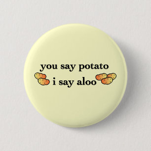 Potato Aloo 2 Inch Round Button