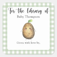 Potato Baby Shower bookplate - for the library of