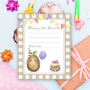 Potato birthday time capsule message