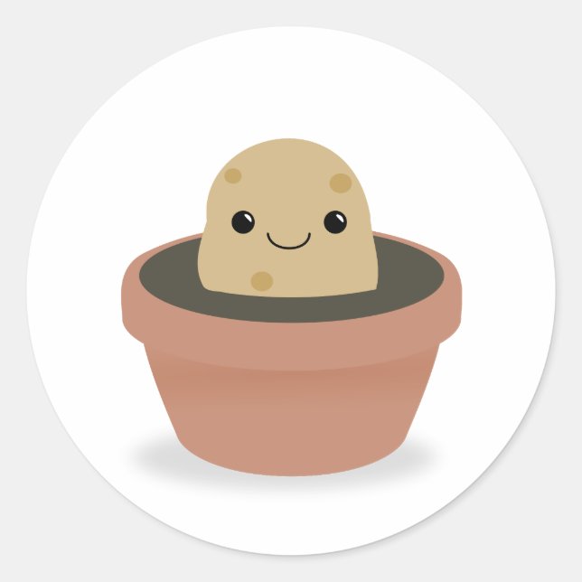 Potato Character Classic Round Sticker (Front)