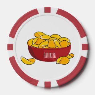 Potato chip cartoon illustration 
