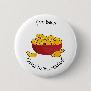 Potato chip cartoon illustration 2 inch round button