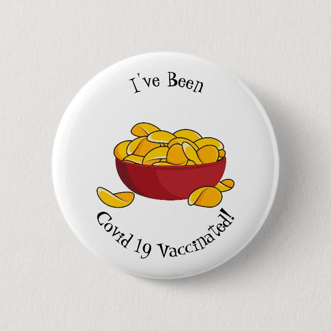 Potato chip cartoon illustration 2 inch round button (Front)
