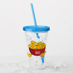 Potato chip cartoon illustration acrylic tumbler