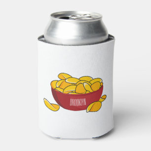 Potato chip cartoon illustration  can cooler