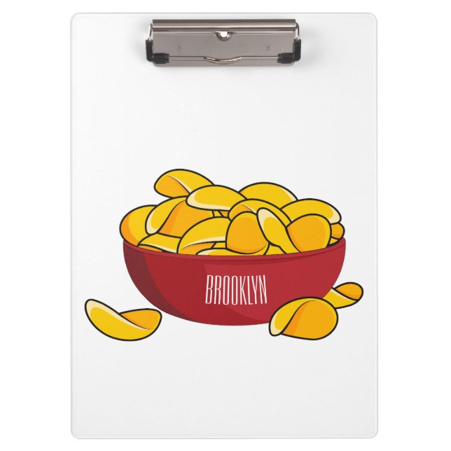Potato chip cartoon illustration  clipboard (Front)
