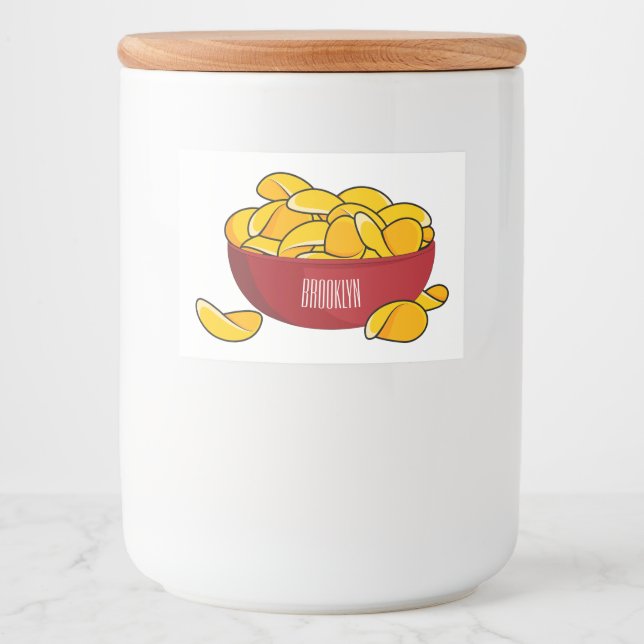Potato chip cartoon illustration  food label (Front)