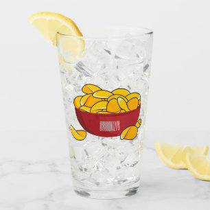Potato chip cartoon illustration  glass