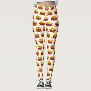 Potato chip cartoon illustration  leggings
