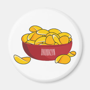 Potato chip cartoon illustration  magnet