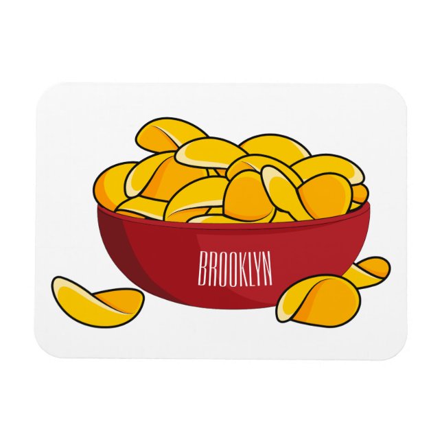 Potato chip cartoon illustration  magnet (Horizontal)