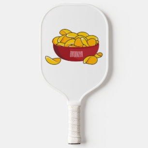 Potato chip cartoon illustration pickleball paddle