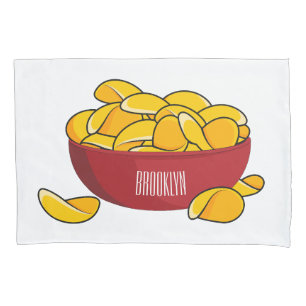 Potato chip cartoon illustration pillowcase
