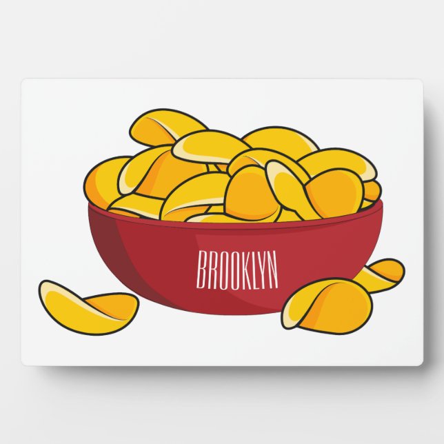 Potato chip cartoon illustration  plaque (Front)
