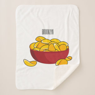 Potato chip cartoon illustration sherpa blanket