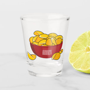 Potato chip cartoon illustration shot glass