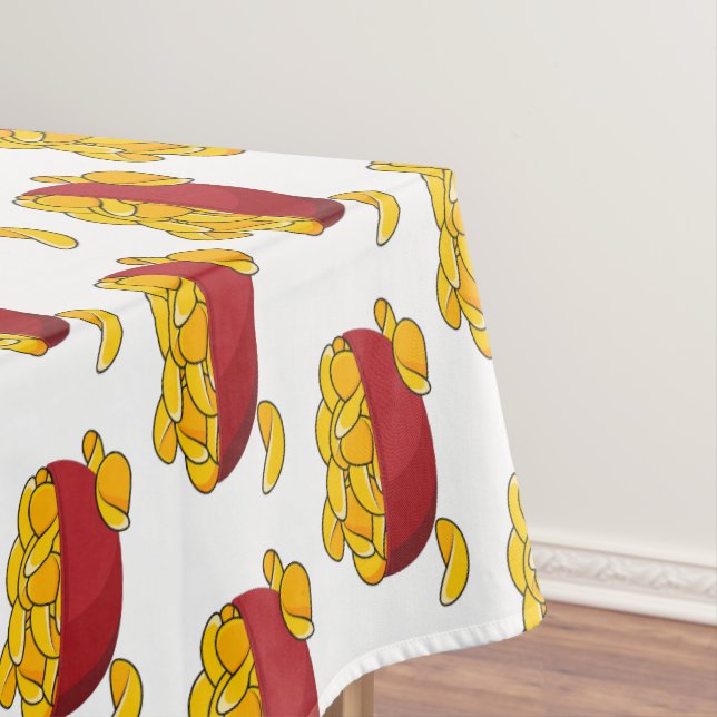 Potato chip cartoon illustration  tablecloth (In Situ)