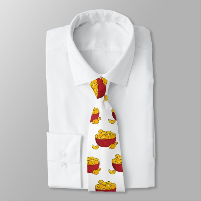 Potato chip cartoon illustration  tie (Tied)