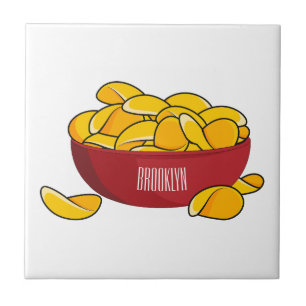 Potato chip cartoon illustration  tile