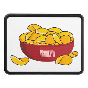Potato chip cartoon illustration  trailer hitch cover