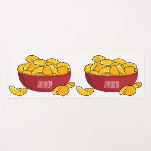 Potato chip cartoon illustration  yoga mat